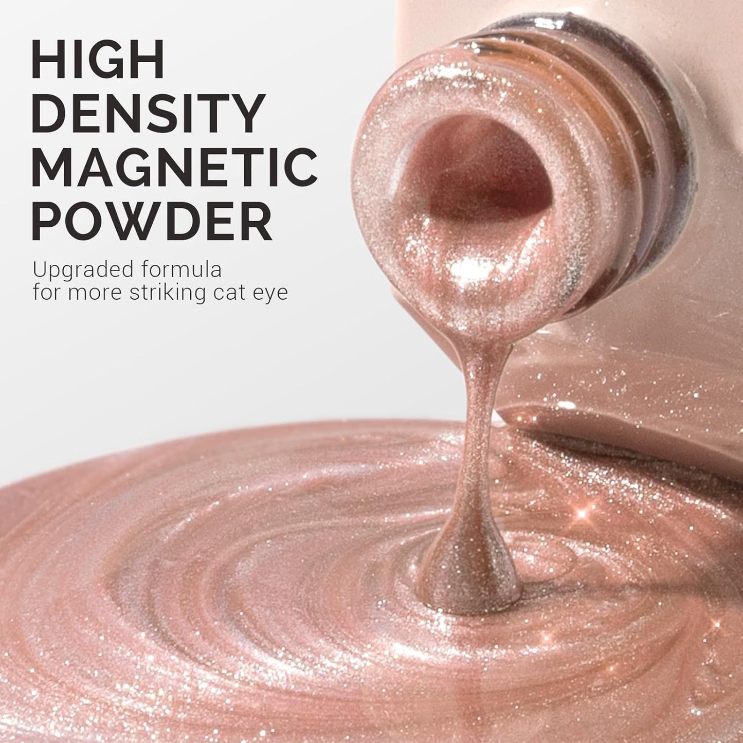 MelodySusie Jeweliver Cat Eye Gel Nail Polish, 0.5 Fl Oz Nude Pink Glitter Holographic Magnetic Nail Polish with Magnet, UV Nail Polish for Nail Art Manicure Salon DIY at Home C38