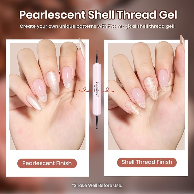 beetles Gel Polish Brownie Bliss - Fall Gel Nail Polish Set Light Dark Brown 6 Colors Nail Kit Pearl Shimmering Soak Off UV LED Lamp Needed Manicure DIY Home Gift for Women Girls