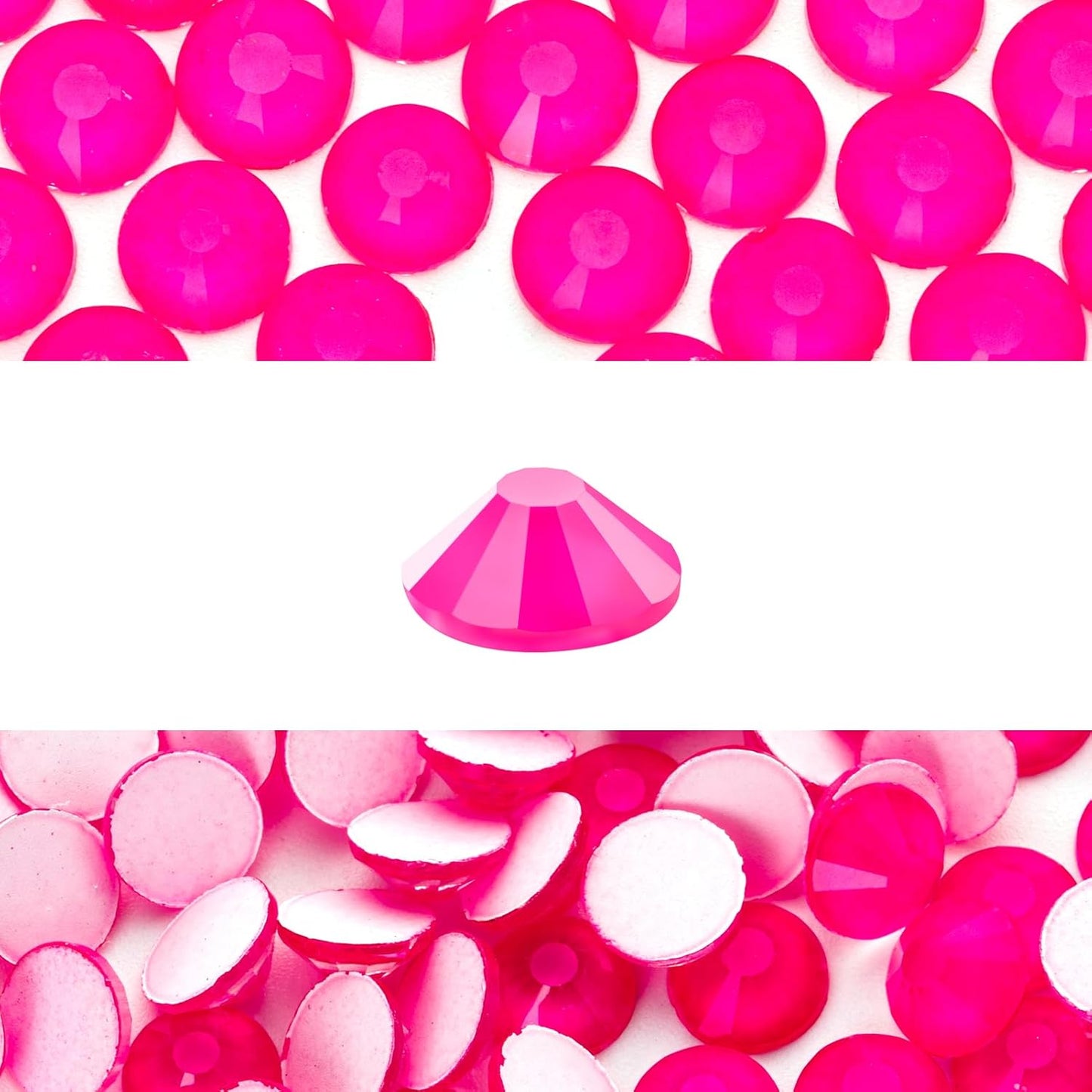 Novani 3000 Pieces Flatback Rhinestones Glass Round Gems Neon-Rose Crystals for Nail Art DIY Crafts Clothes Shoes,SS8,2.3-2.5mm