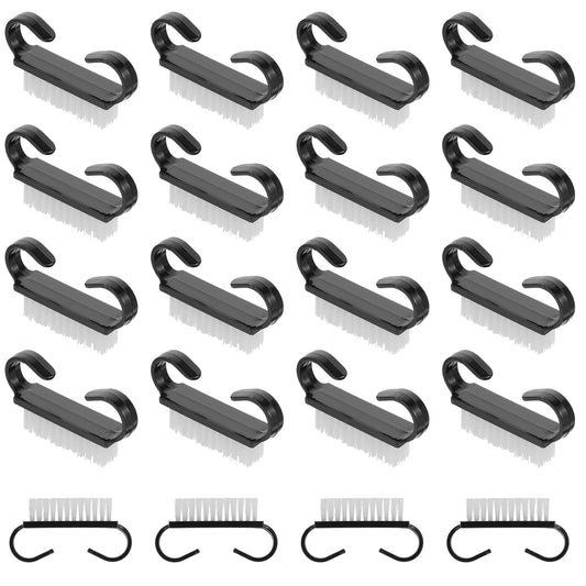 20 PCS Handle Grip Nail Brush Cleaner Black Nail Cleaning Brush Nylon Fingernail Brush Small Nail Scrubber Brush Cleaner Tools for Toes and Nails