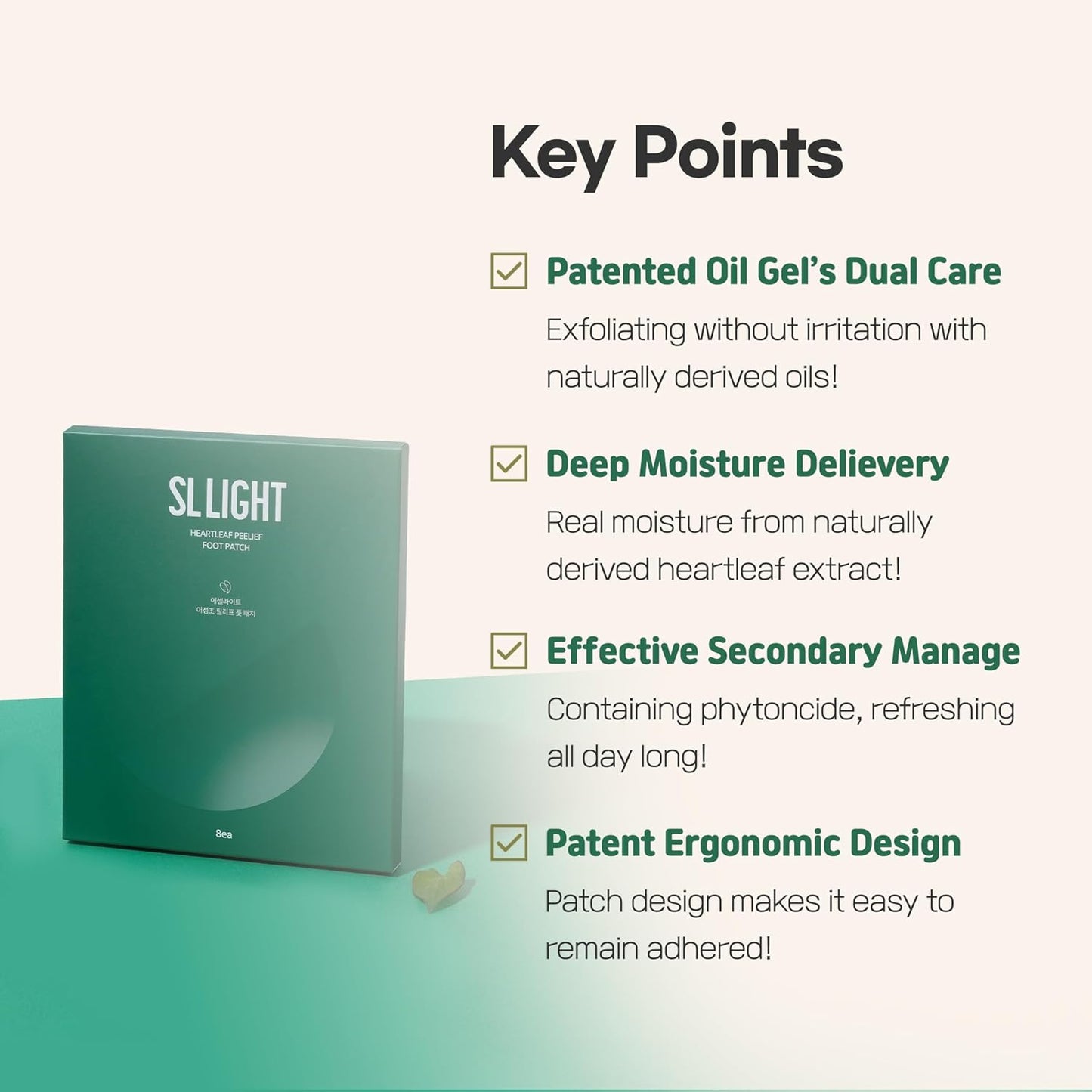 Heartleaf Peelief Foot patch 1box 8ea | Removing Dry, Cracked, and Dead Skin | Peeling Patch | Exfoliant for Peeling Off Calluses | Korean Skincare