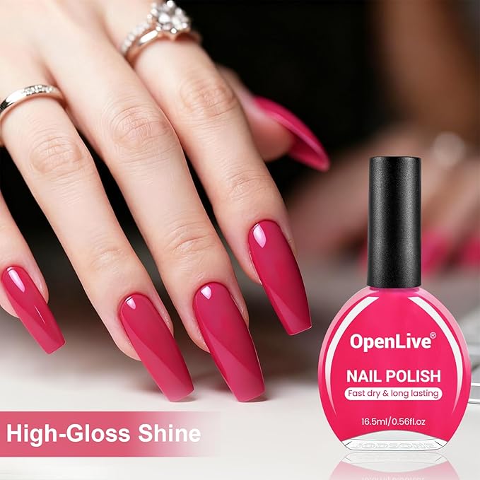 16.5ml Rose Red Perfume Nail Polish Large Volume Quick Dry Nail Polish, Long Lasting Shine, Fingernail Toenail Nail Art DIY Home Travel Nail Art Gift