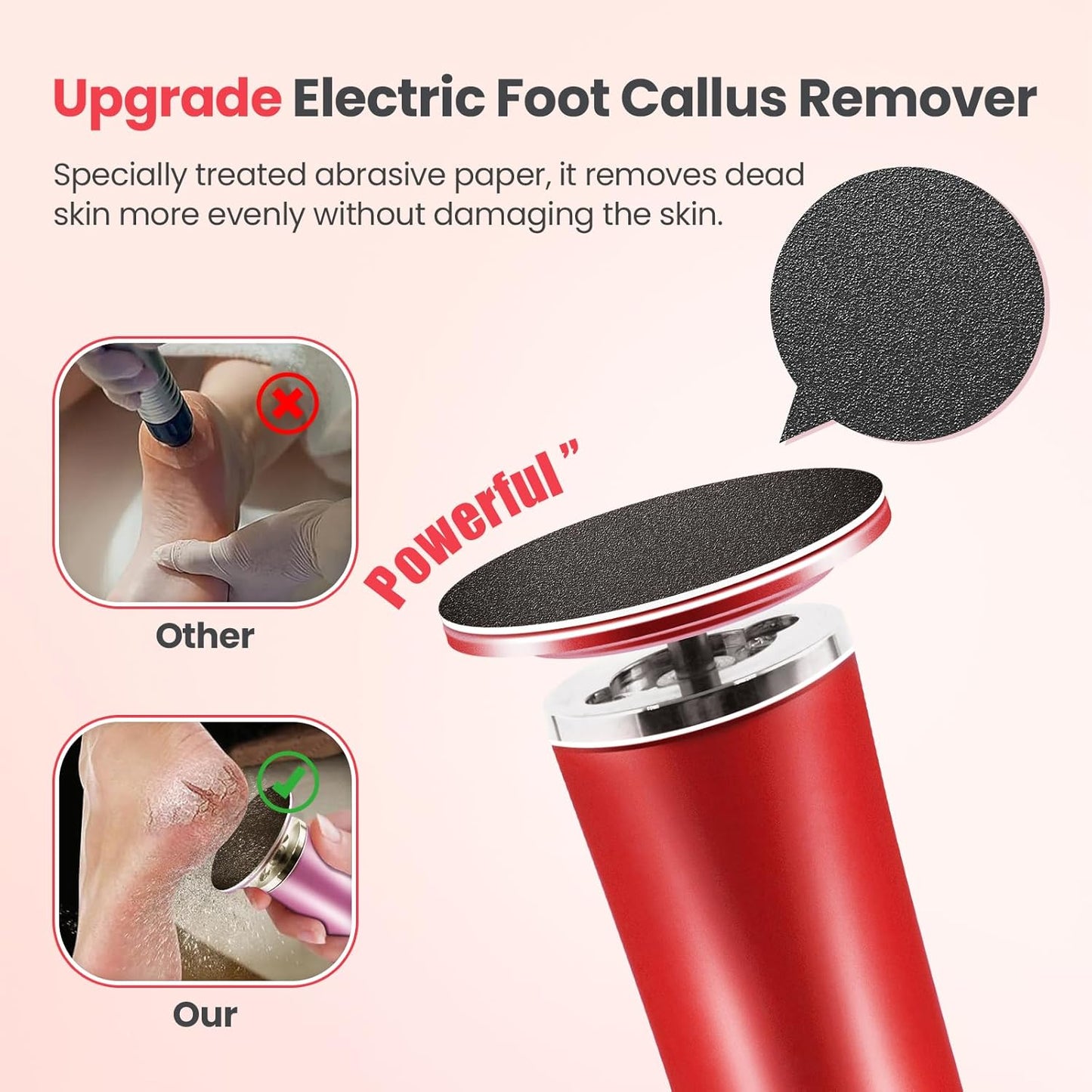 Electric Foot Callus Remover with 36 in 1 Pedicure Kit | Adjustable Speed | Mini Portable | 60 Pcs Sandpaper Discs | Professional Electric Callus Remover for Feet for Dead Skin and Calluses