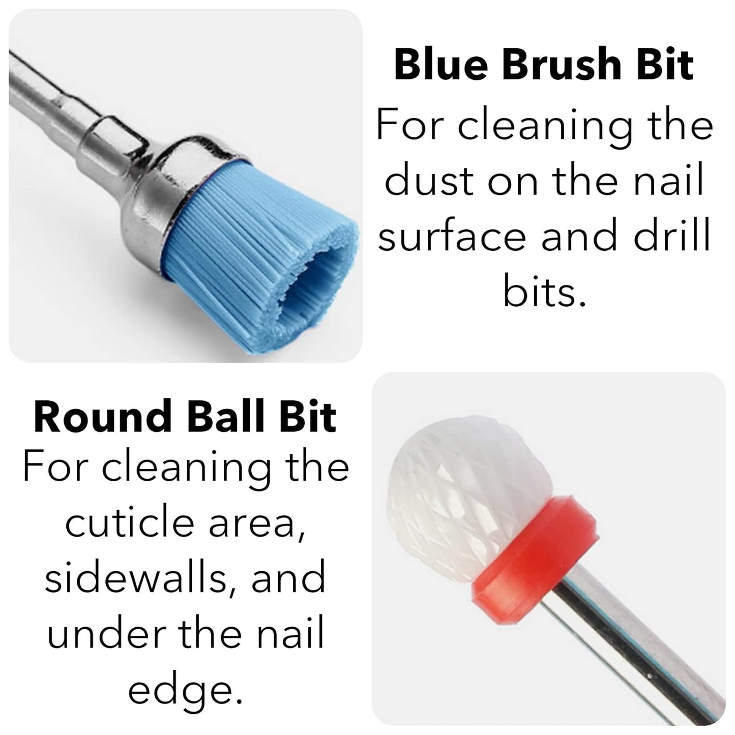 11 Pcs Ceramic Nail Drill Bits, 3/32 Inch Tungsten Alloy Professional Nail Drill Bits, Safety Diamond Bits, for Removing Gel Acrylic Cuticle Nail Drill for Manicure Pedicure