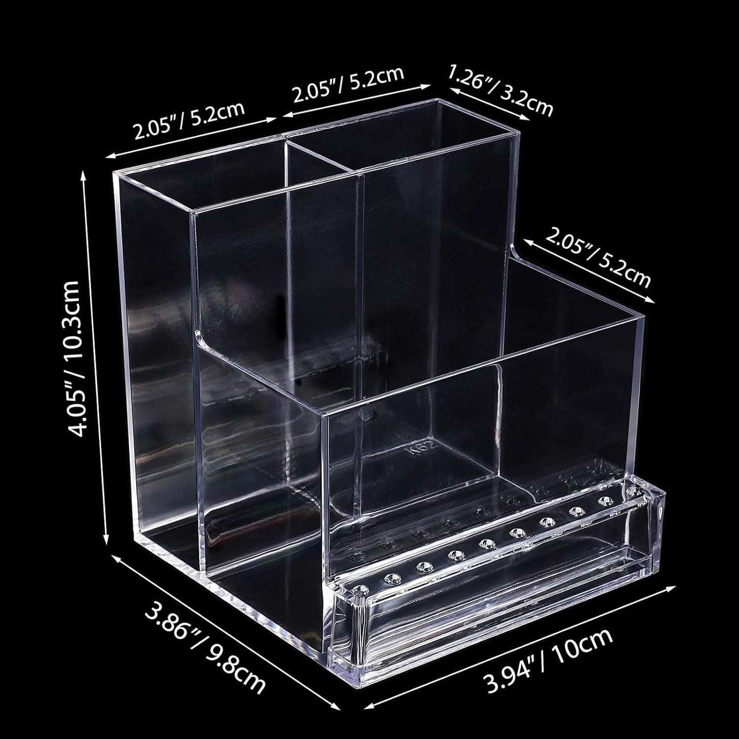 Noverlife 10 Holes Mini Nail Drill Machine & Bits Storage Box, Transparent Nail Drill Grinding Bit Organizer, Plastic Nail Drill Tool Displayer Holder Case (Not Included Nail Drill Machine & Bit)