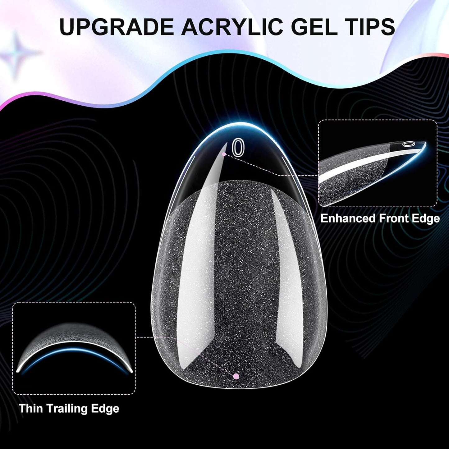 Short Almond Nail Tips 240Pcs Short Fake Nails Soft Press On Gel Nail Tips Pre-Shaped Half Matte Gelly Press on Fake Nails Tip for Acrylic Nail Tip Extension Home DIY & Salon Nails 12 Sizes
