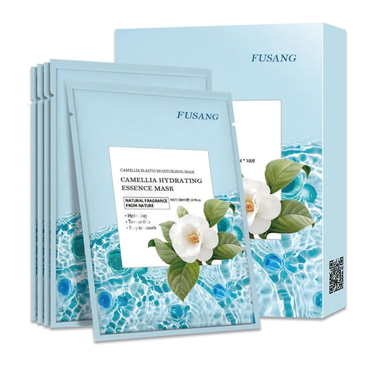 Camellia Soothing Face Mask Hydrating,Moisturizing Long Lasting Facial Sheet Mask for All Skin Types,Soft Camellia Masks for Dry Skin,Pack of 10