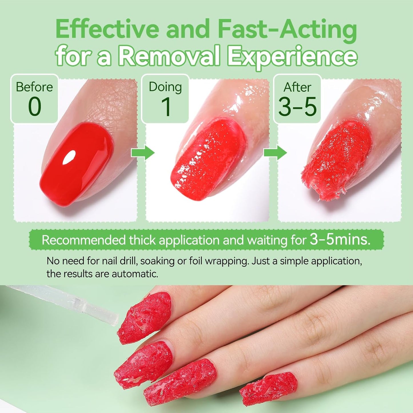 BORN PRETTY Gel Nail Polish Remover, 2 Pack Professional Gel Polish Remover for Nails, Quick & Easy Polish Remover In 3-5 Minutes, No Need for Foil Soak Or Wrap