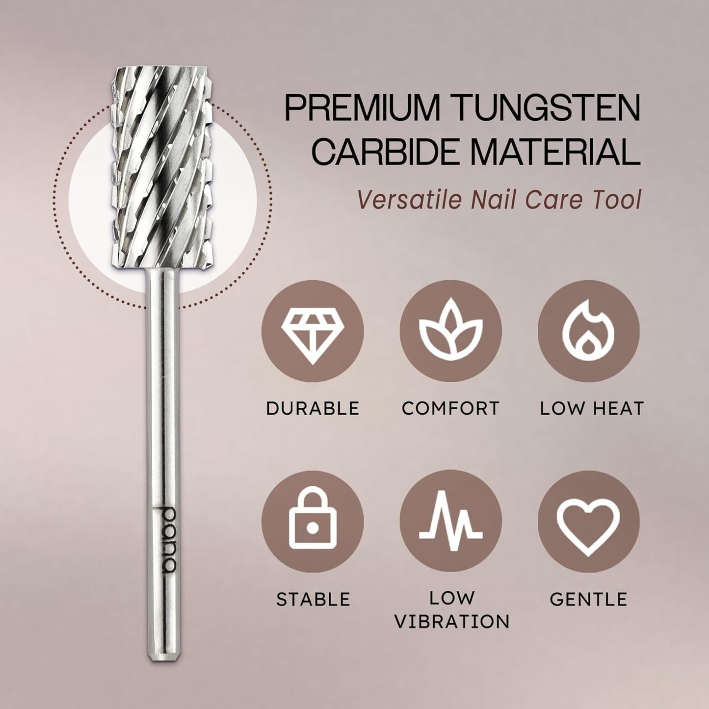PANA Professional 3/32" Shank Size - Flat Top Large Barrel Silver Carbide Bit 3X Coarse Grit - Nail Drill Bit for Dremel Machine