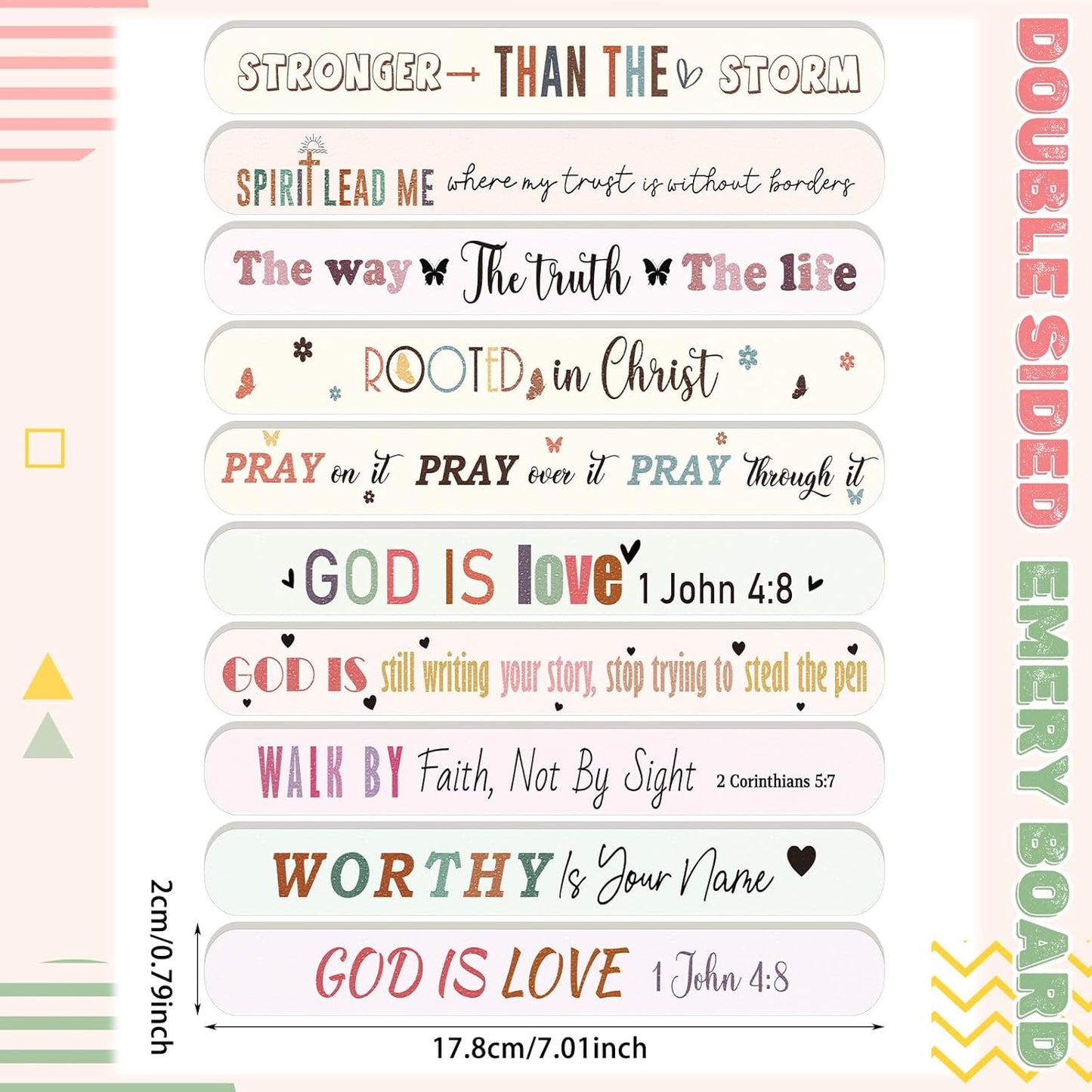 50 Pack Christian Gifts for Women Bulk Church Bible Verse Nail Files Boho Scripture Emery Boards Christian Religious Gift Nail Files for Employee Appreciation Teacher Staff Coworkers Women