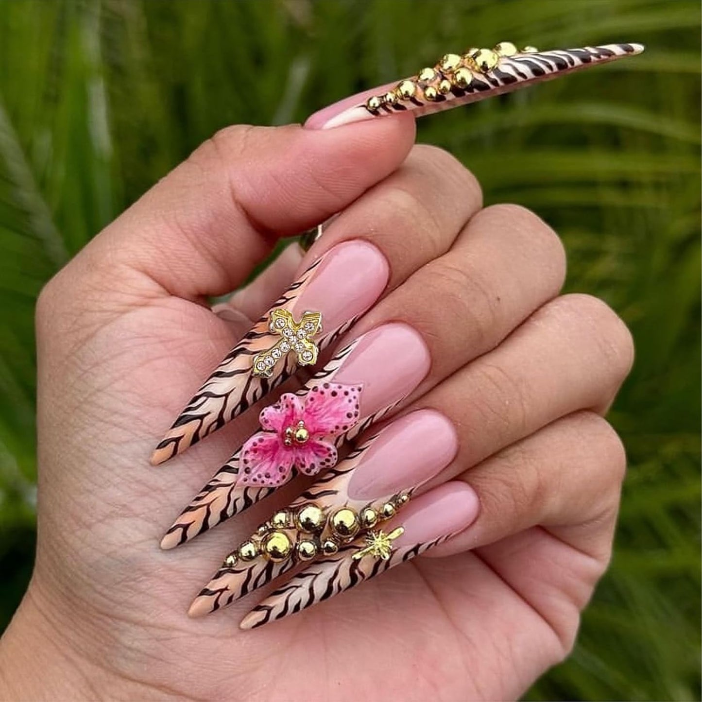 154PCS Gold Nail Charms for Acrylic Nails,Star Planet Cross Handcuffs Pins Doorknobs Puncture Golden Half Round Pearl Nail Accessories Nail Art Supplies Manicure Craft DIY