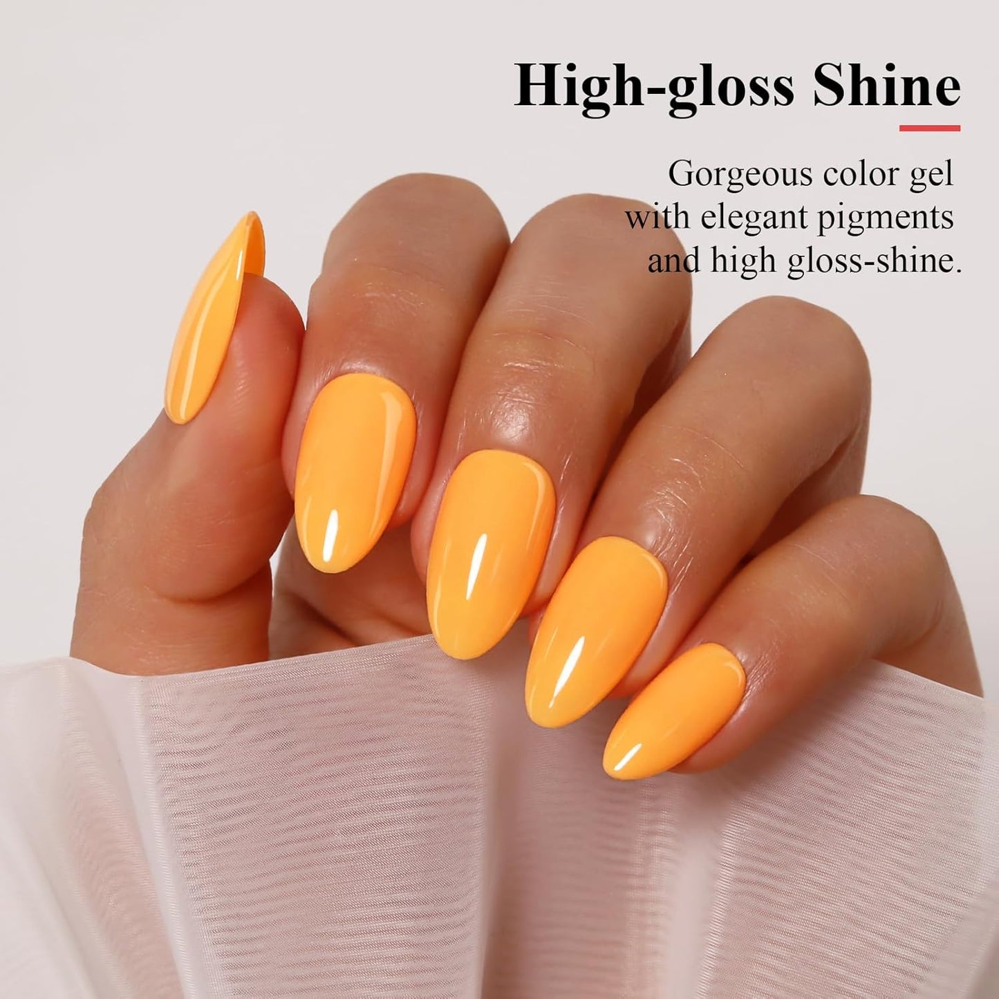 Imtiti Pastel Gel Nail Polish, 0.5 Fl Oz Light Yellow Orange, Spring/Summer/Easter Gel Nail Polish DIY Nail Art Starter Manicure Salon Kit