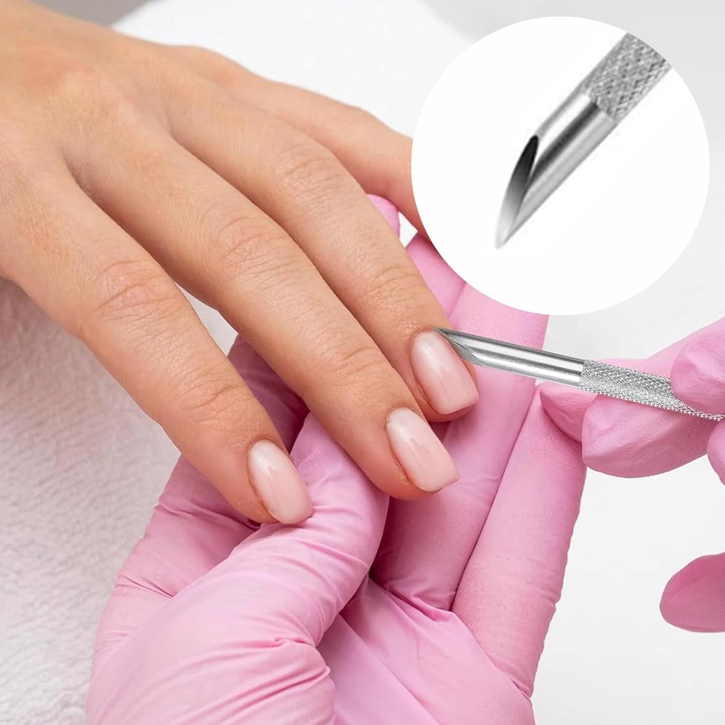 8pcs stainless steel cutin remover gel nail dead skin polishing peeler, cutin pushing tool, professional pedicure art care portable nail cleaner toenail manicure