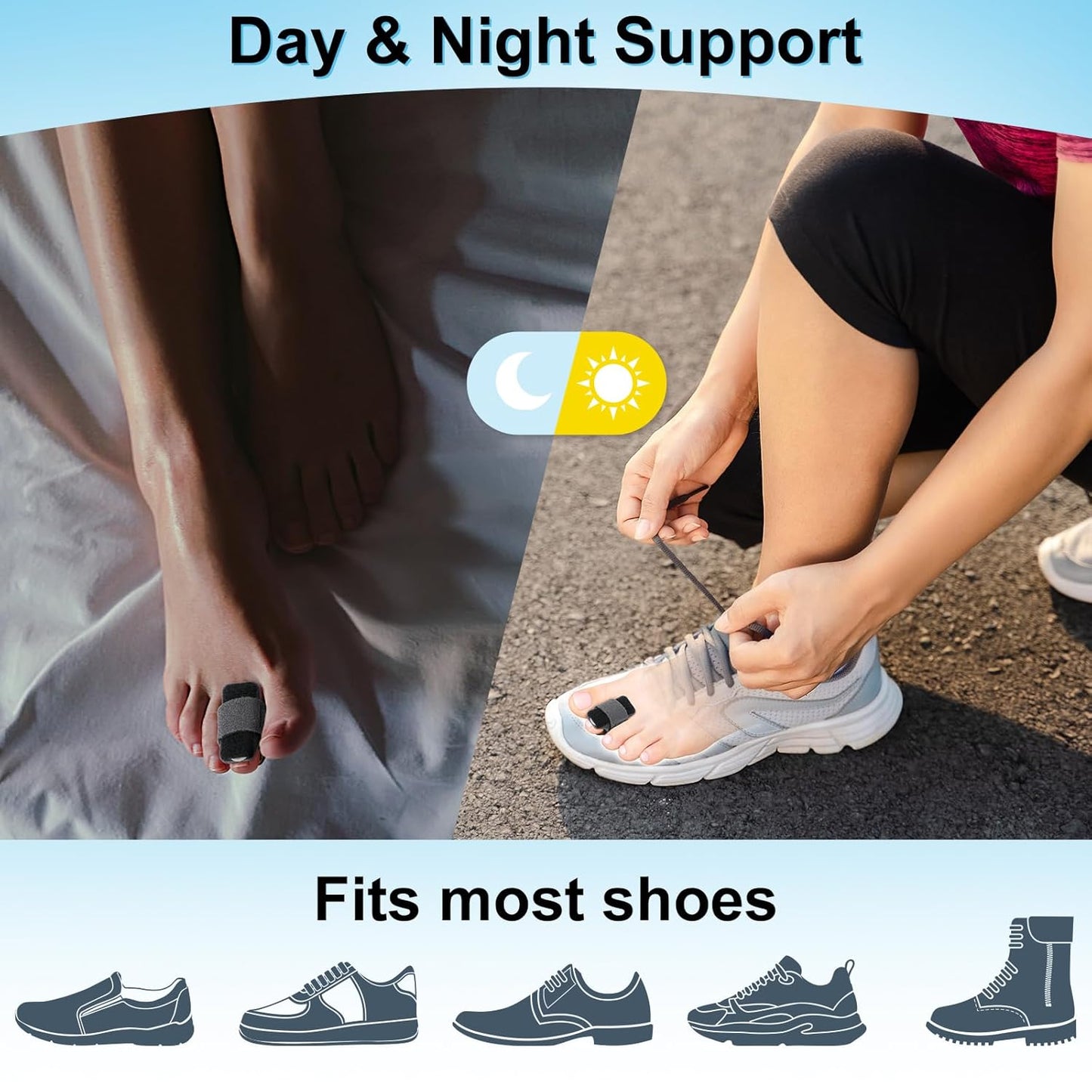 4pcs Hammer Toe Straightener with Aluminum Plate, Adjustable Hammer Toe Corrector for Women & Men,Toe Splints Wraps Relief for Curled, Bent Toes,Crooked & Broken Toes (Medium)