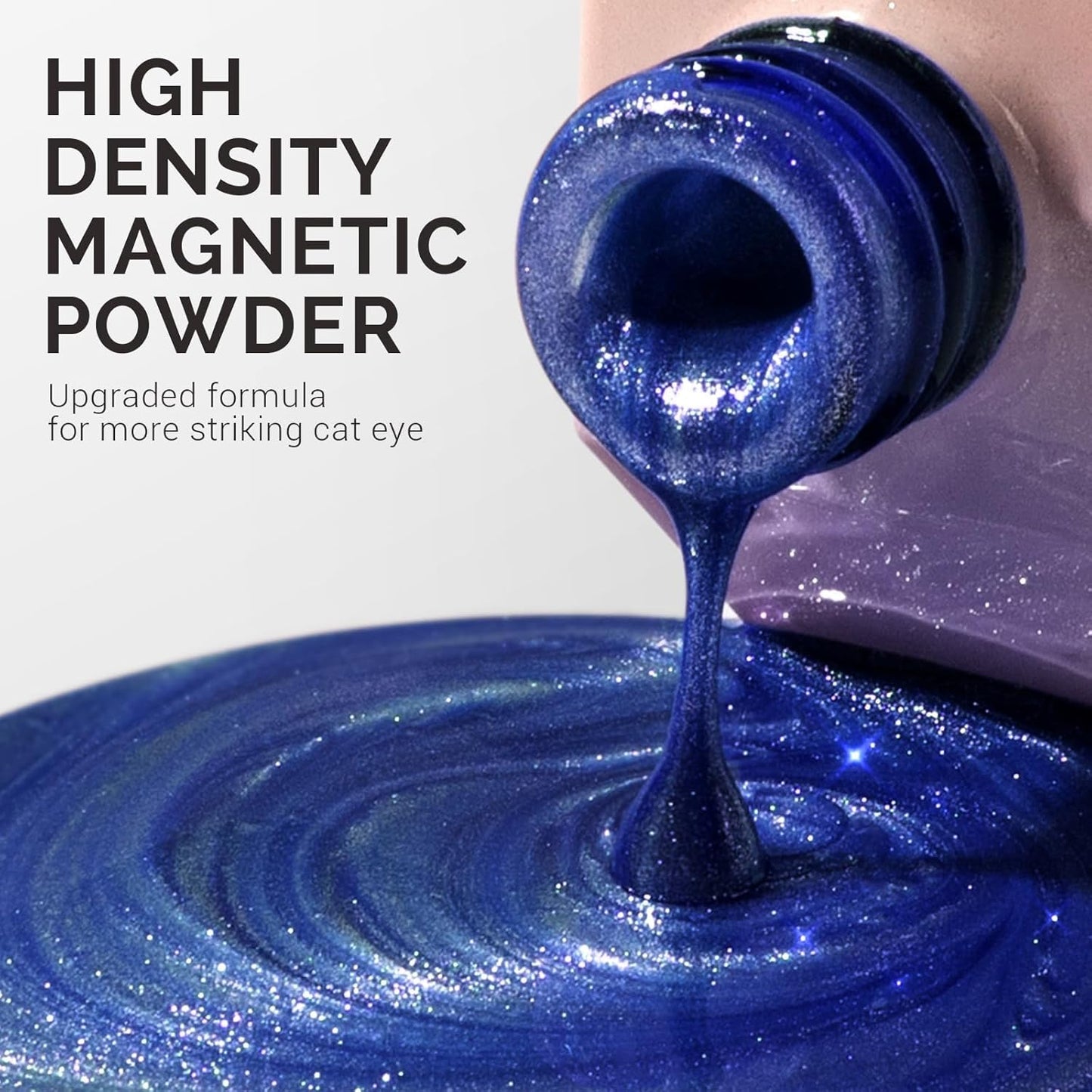 MelodySusie Jeweliver Cat Eye Gel Nail Polish, 0.5 Fl Oz Blue Glitter Holographic Magnetic Nail Polish with Magnet, UV Gel for Nail Art Manicure Salon DIY at Home C6687