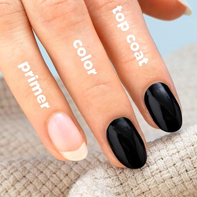 Sally Hansen Miracle Gel Salon Quality Nail Polish | Gel-Like Formula, Two-Step System, No UV Light Needed, Long Lasting | Opaque, | Opaque, Glossy | 849 Onyx-Pected | Black Nail Polish