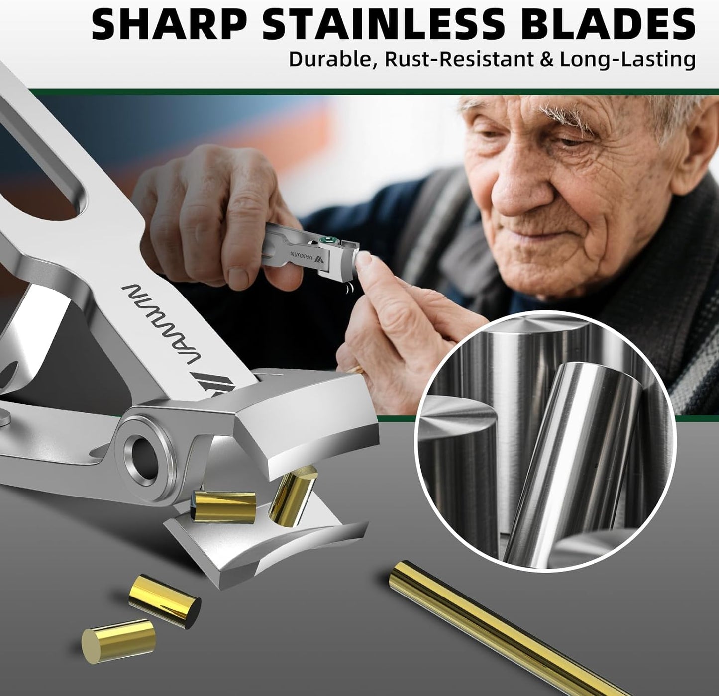 Toenail Clippers for Seniors Thick Toenails, Large Toe Nail Clippers for Men Thick Nails with 37mm Wide Opening, Heavy Duty Ingrown Toenail Clippers with Long Handle Sharp Slanted Nail Cutter