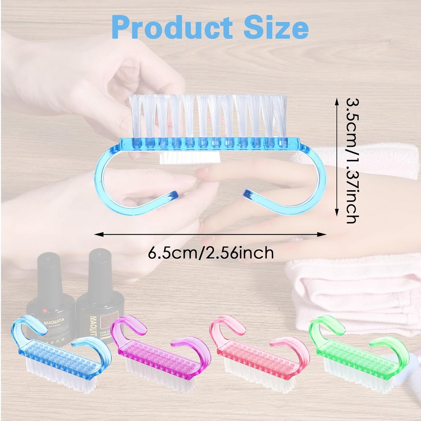 20 PCS Nail Brush for Cleaning Fingernails, Nylon Nail Cleaning Brush, Small Nail Scrubber Brush, Handle Grip Nail Brush Fingernail Brush Cleaner Tools for Toes and Nails