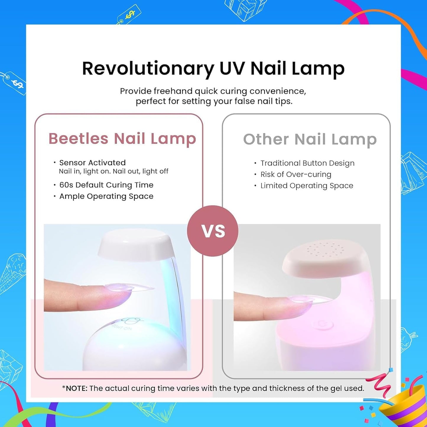 Beetles Gel Nail Kit Short Almond with Nail Dehydrator and Primer, 576Pcs Half Matte Etch-X Gel Nail Tips Solid Nail Glue Mini Nail Lamp Acrylic Nail Tips Easy DIY Nail Extension Set Gift for Women