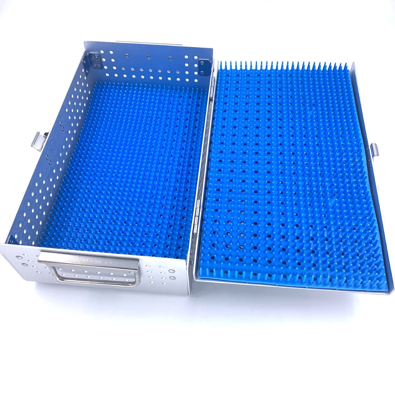 Aluminium Alloy Sterilization Tray case Have Two Silicone mats Disinfection Sterilization ultrasonic Basket Tray case ultrasonic Cleaning Washing Sterilization Trays opthalmic ENT