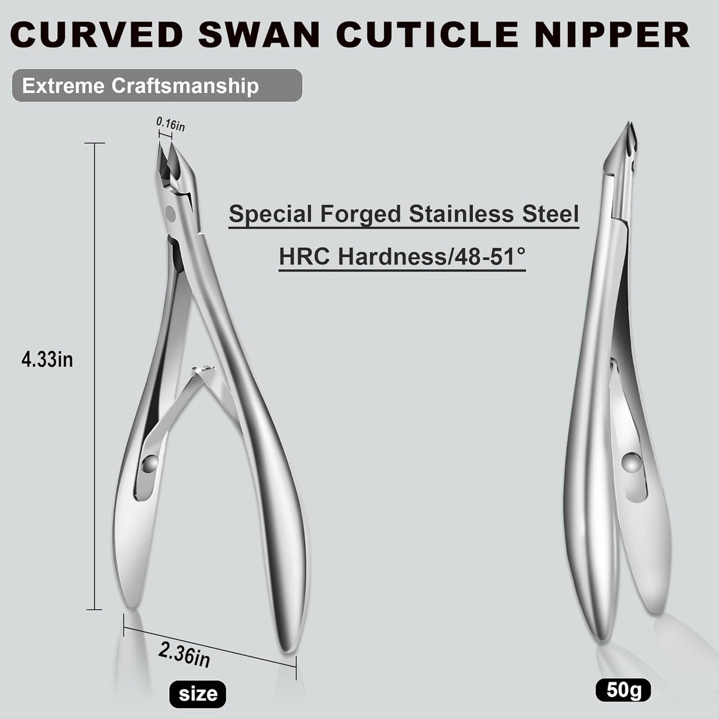 Cuticle Nippers, Professional Accurate Fast Sharp Small Jaw Cuticle Cutters, Nail Cuticle Cutting Pliers, Nail Dead Skin Remover Tool,Stainless Steel Cuticle Trimmer, Silver, Jaw 4mm