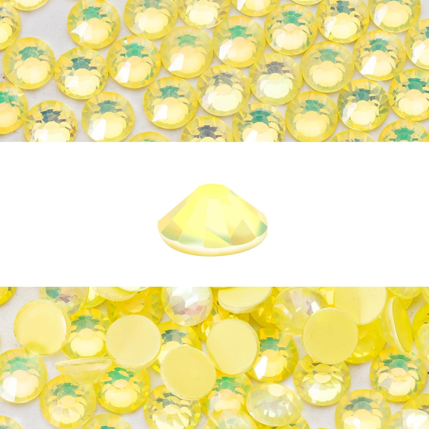 Novani 3000 Pieces Flatback Rhinestones Glass Round Gems F-Lt.Yellow Crystals for Nail Art DIY Crafts Clothes Shoes,SS10,2.7-2.9mm