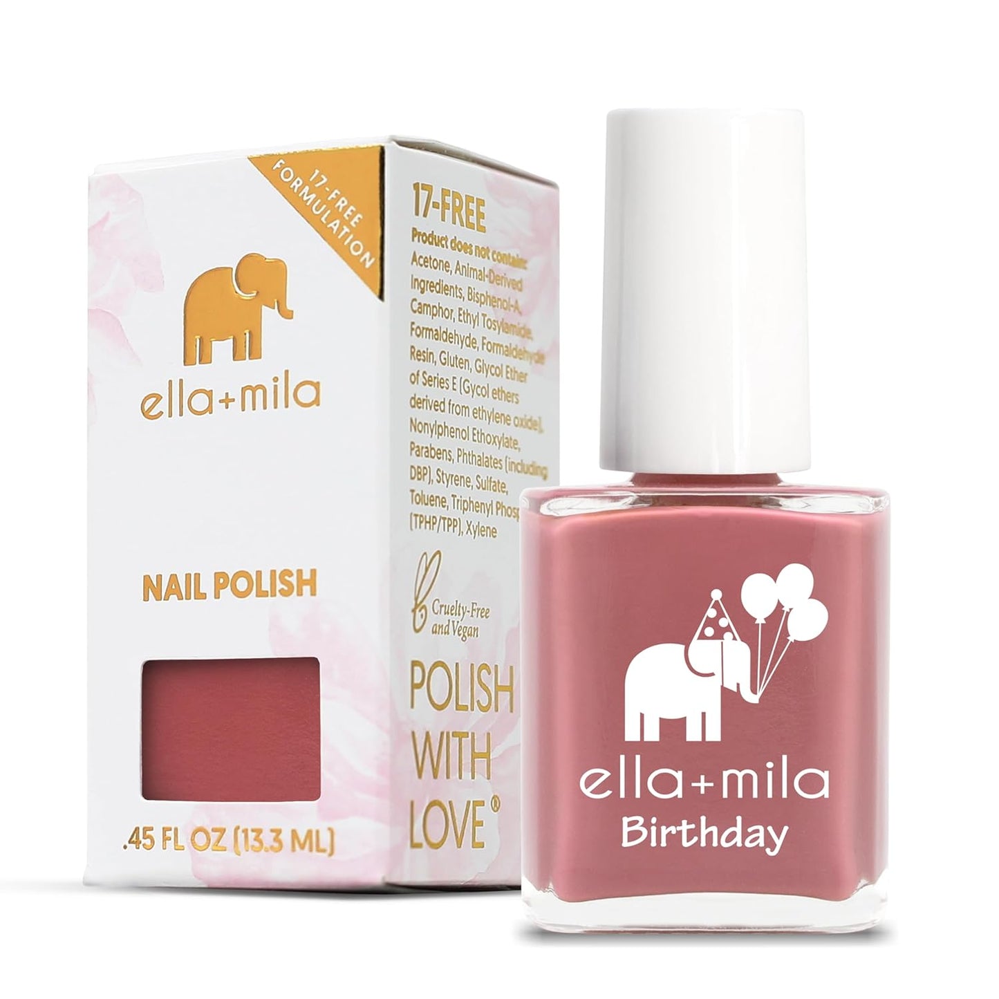 ella+mila Professional, Quick Dry, Long-Lasting & Chip-Resistant Pink Nail Polishes (Sixth Fix - 0.45 fl oz)
