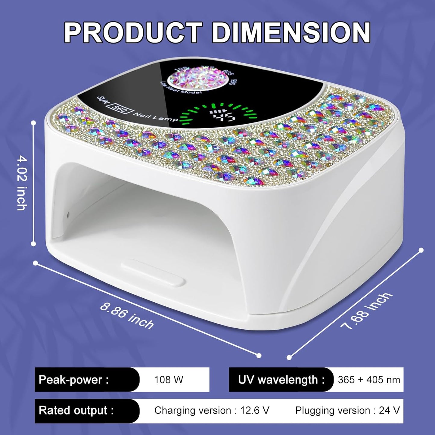 LIMEGIRL UV LED Nail Lamp Kit for Gel Polish Professional Fast Curing White Dryer Light Set with 4 Timer Settings Cordless Rechargeable Nail Art Cure Machine with UV Gloves and Automatic Sensor