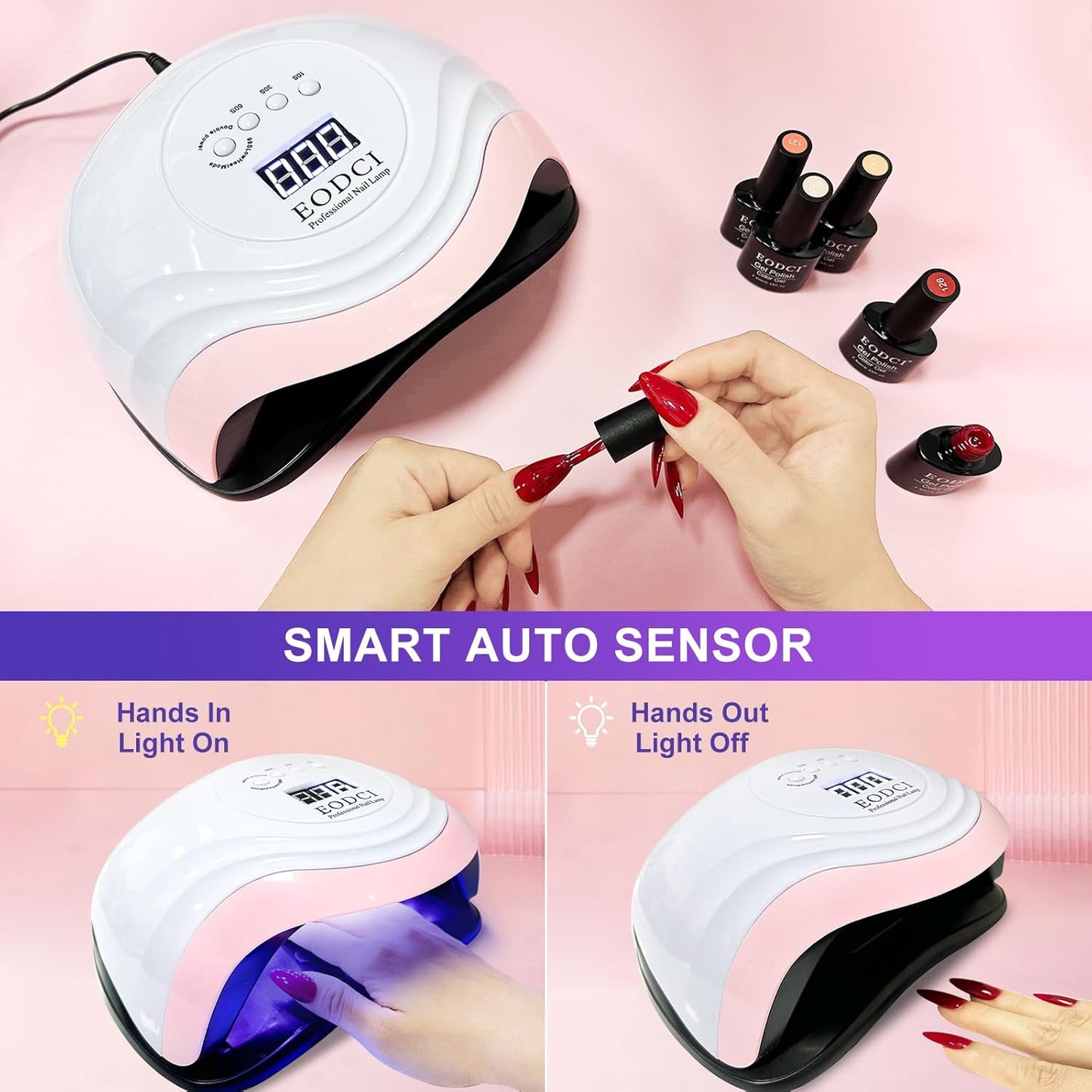 168W UV LED Nail Lamp, UV Light for Nails Dryer for Gel Nail Polish Curing Lamp, Auto Sensor, Professional Nail Light,Compatible with All Gel Types
