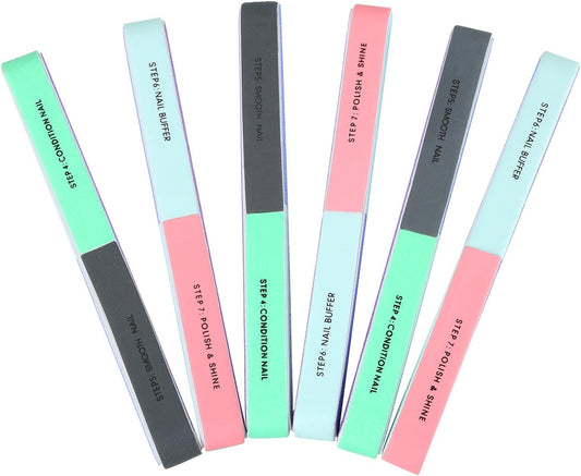 Mudder Multi Side Nail File and Buffers Nail Sanding Block Professional Filer Board and Shiners Cosmetic Manicure Suit for Home Salon, 7 Ways (6Pack)