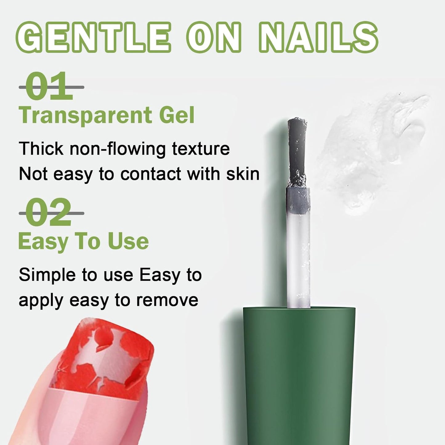 Magic Remover Gel Polish,2PCS Gel Nail Remover,Professional Gel Remover for Nails,Quickly and Easily Removedor de Esmalte Gel (15ML)