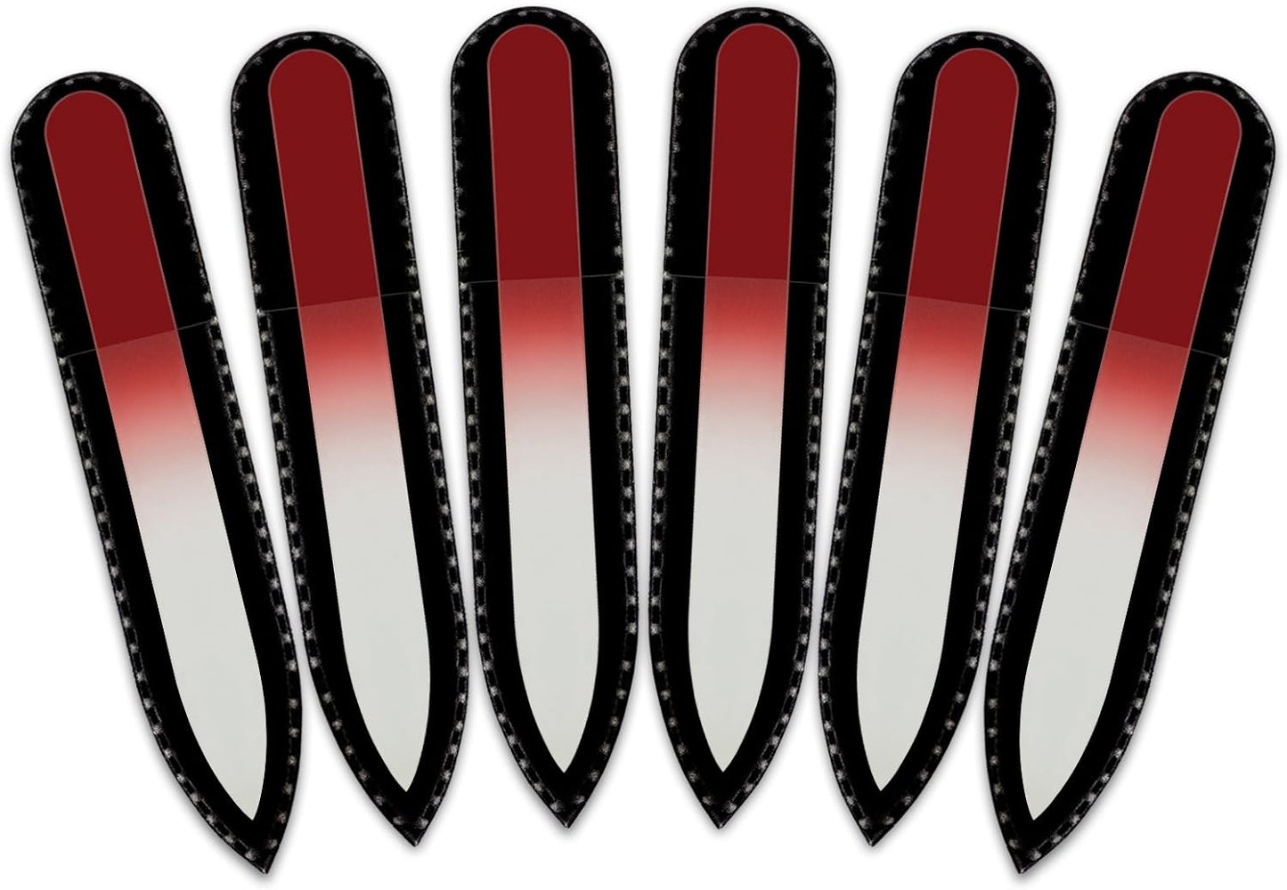 Color Crystal Nail File in Black Pouch - Small/Purse Size - Czech Tempered Glass - Handmade in Czech Republic