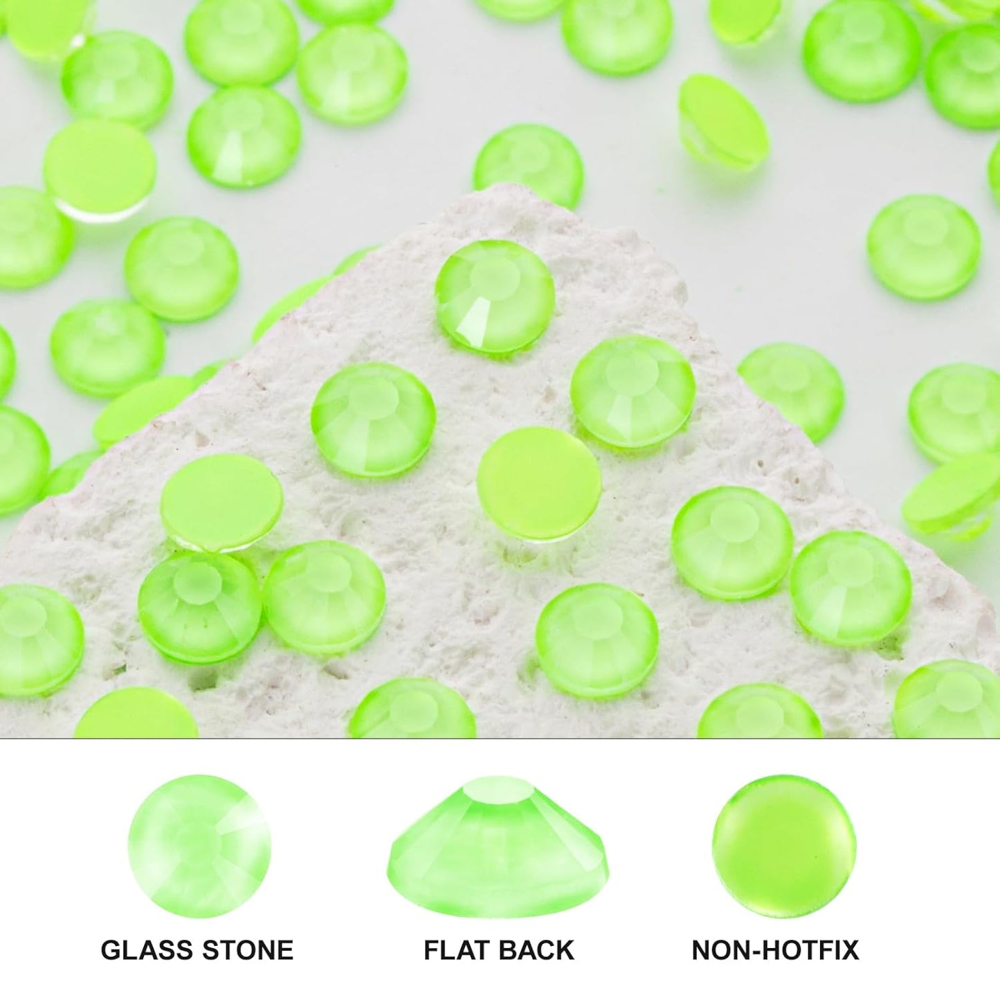 Novani 3000 Pieces Flatback Rhinestones Glass Round Gems Mocha Lt.Green Crystals for Nail Art DIY Crafts Clothes Shoes,SS6,1.9-2.0mm