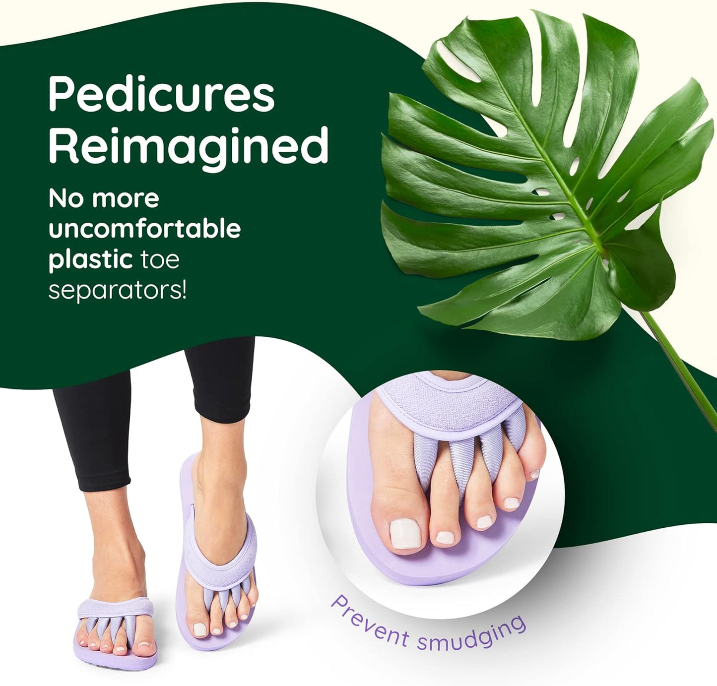 Pedi Couture Pedicure Sandals with Built In Toe Separators for Women - Comfortable Spa Style Flip Flops for Home, Salon, Yoga & Gym Use