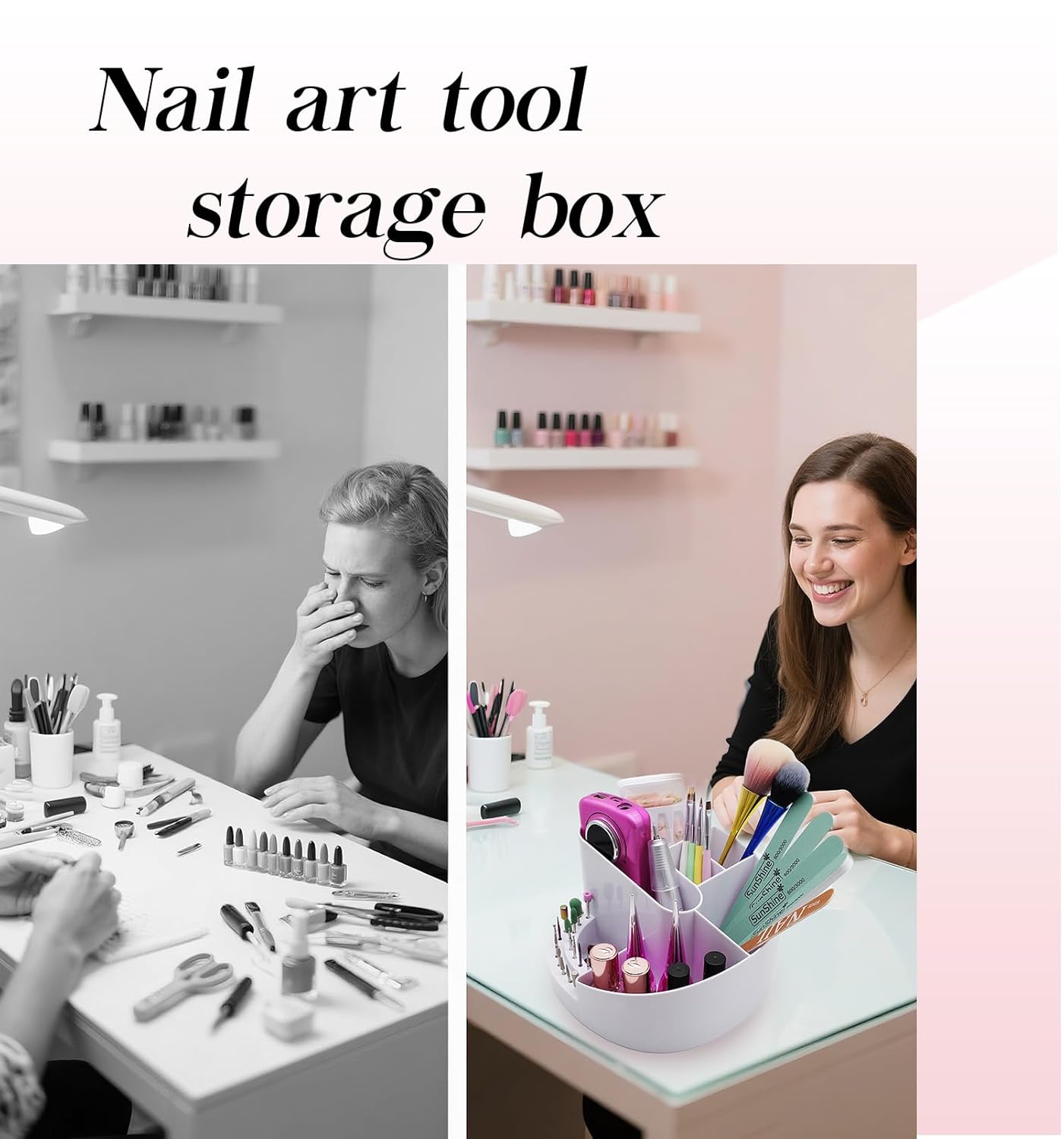 Nail Drill Holder 18 Hole Nail Drill Bit Holder Nail Organizer Professional Stand with 8 Compartments for Nail Tech Tools (Tools not included)