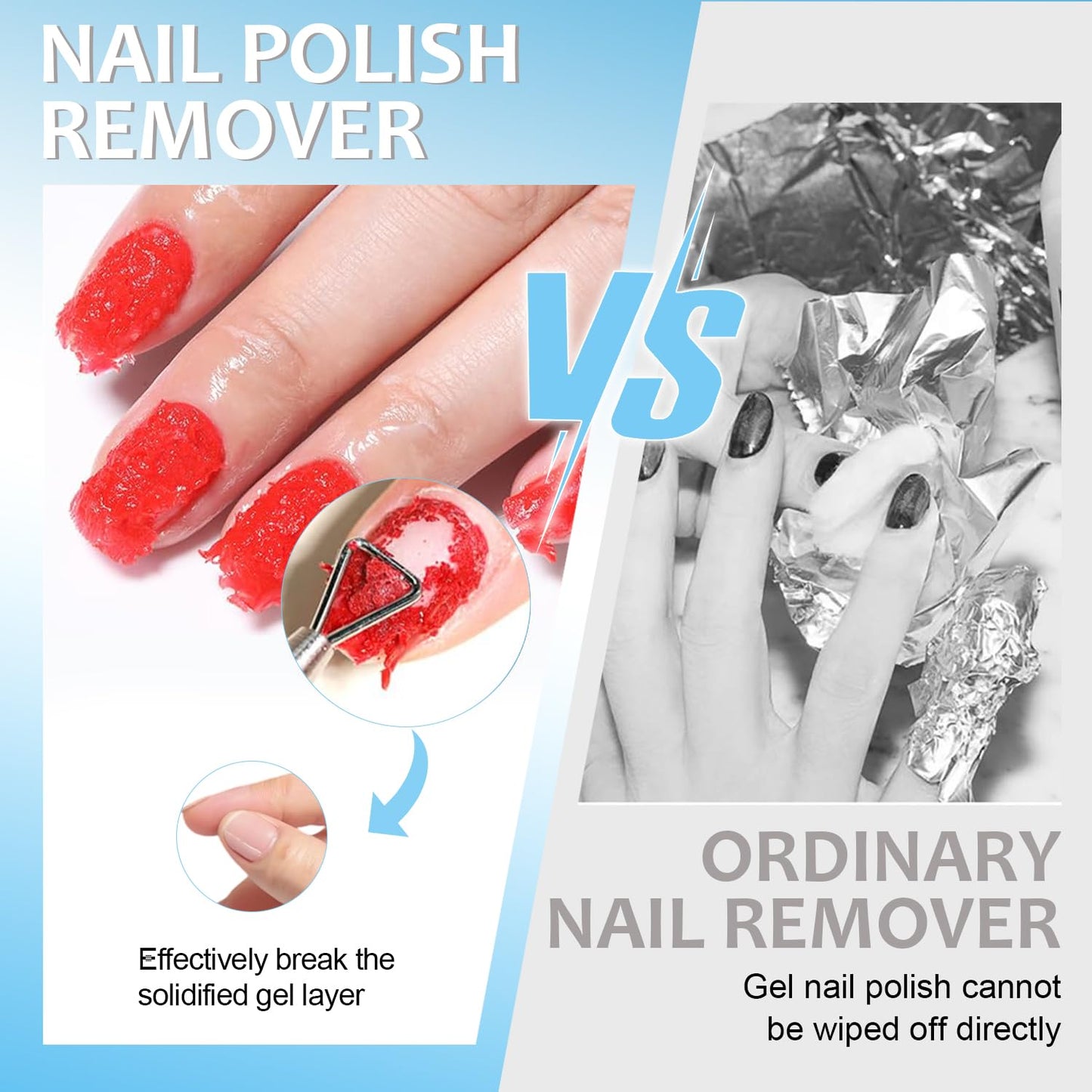 Gel Nail Polish Remover Kit, 15ml Quick Gel Remover, Nail Latex Tape & 8ml Cuticle Oil with Vitamin E & Jojoba Oil, Fast & Easy Removal in 3-5 Mins, Includes Nail Tools (Remover&Latex&Oil)
