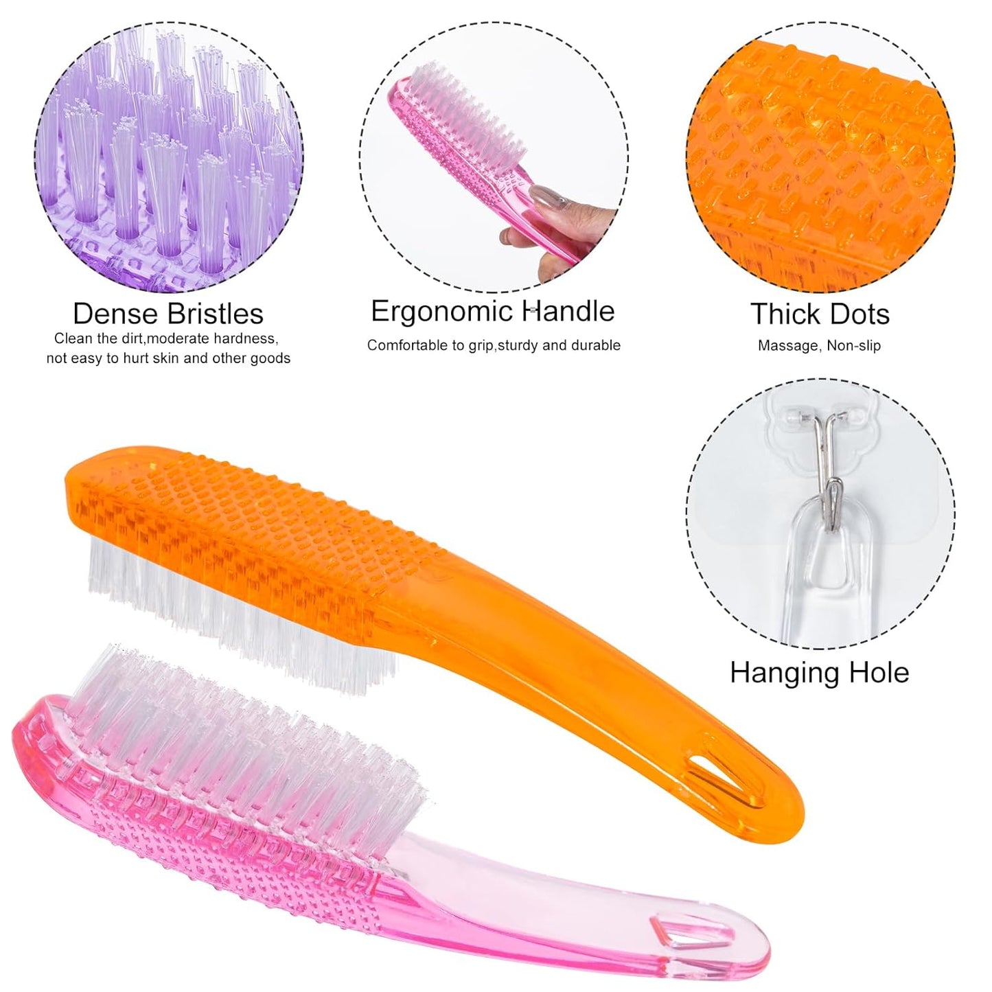 Facial Cleansing Brush, 4 PCS 4 Colors Facial Exfoliating Brush Face Wash Scrub Exfoliator Brush for Makeup,Clear,Pink,Purple,Orange