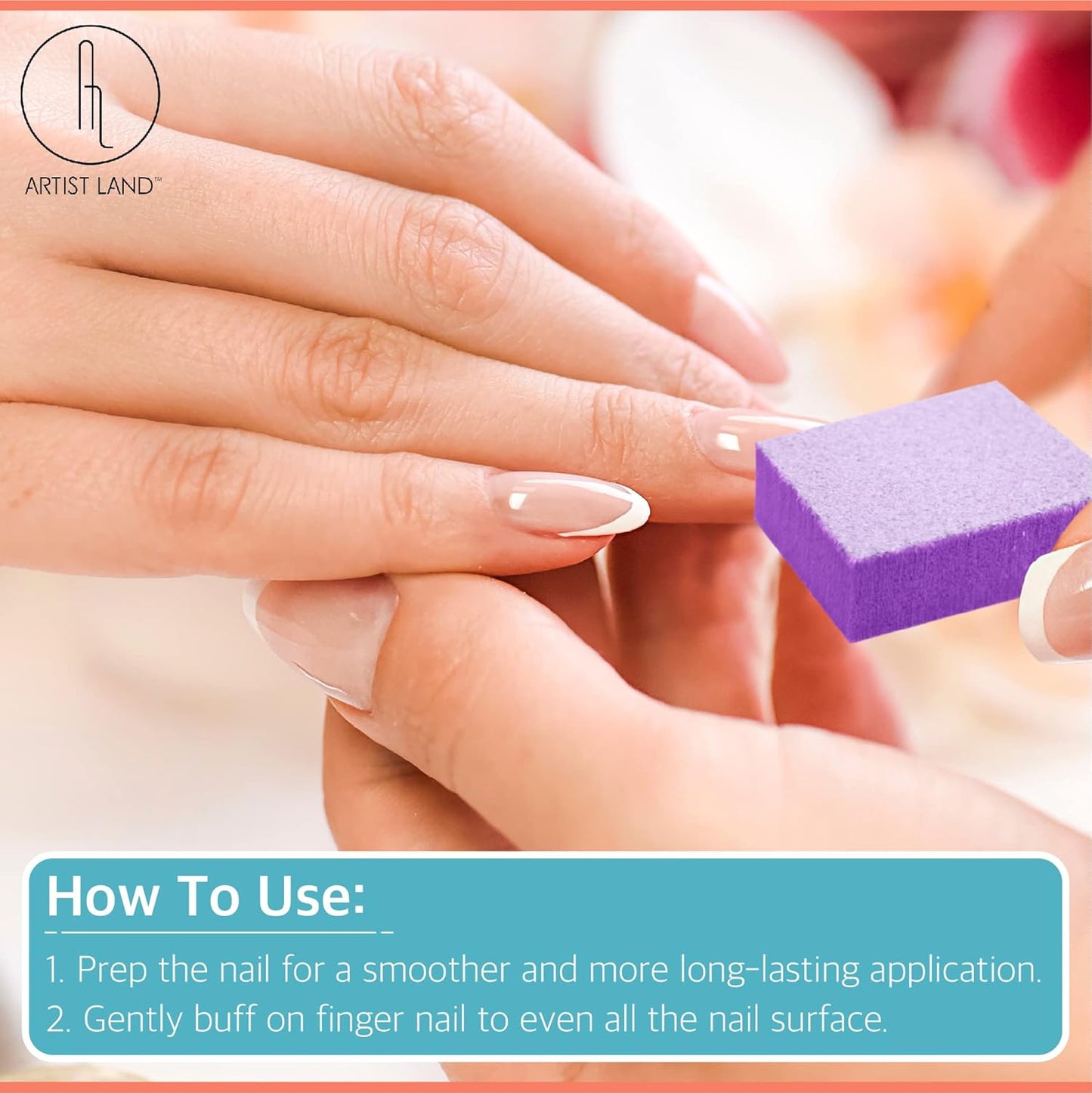 Purple Mini Buffer Set 180/240 Grit – 50 Ct - Professional Grade Salon Quality Nail Buffing Blocks Pack for Pre-Application of Polish, Gel, Acrylic, Double-Sided Buffer Blocks