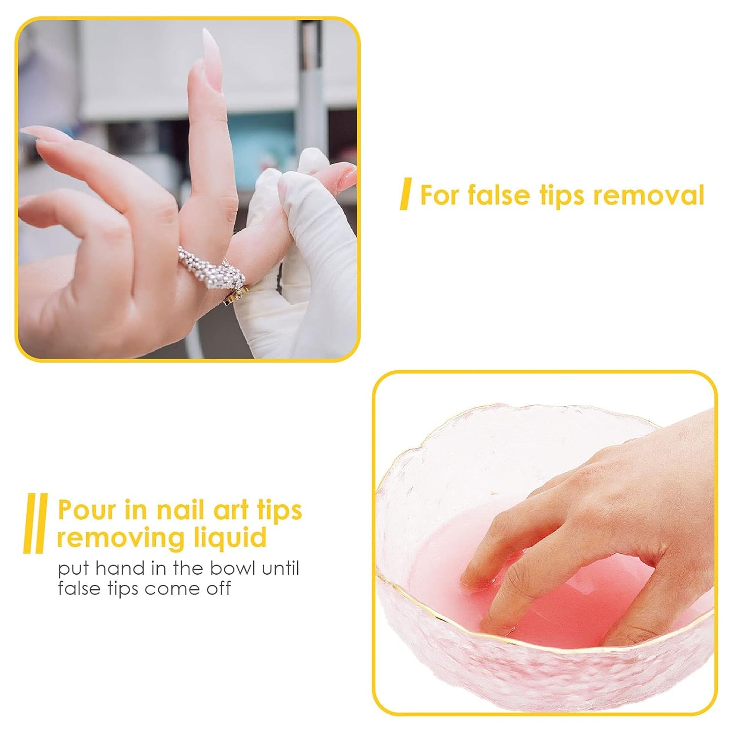 SOONHUA Nail Art Manicure Care Soak Bowl Tray, Hand Soaking Bowl for Nail Treatment Polish Removal (Transparent)