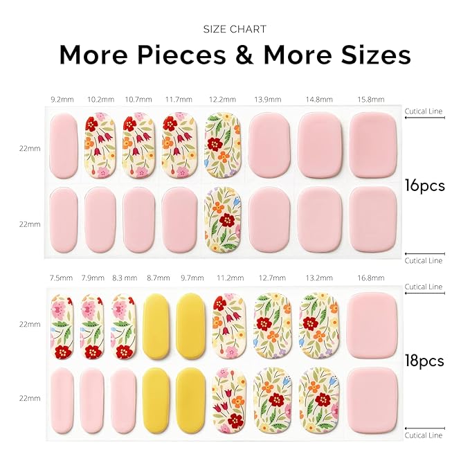 Nailog Semi Cured Gel Nail Strips 34 pcs | Long Lasting Nail Polish Sticker Wraps with Glossy Gel Finish | Idyll