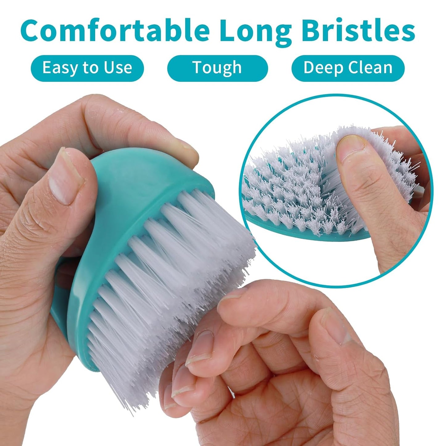 Hand Nail Brushes, 2pcs Grip Clean Heavy Duty Nail Brushes for Cleaning Fingernails Nylon Firm Stiff Bristles Deep Clean Scrubber for Mechanics Gardeners Hand Under Nails Toes(Red, Blue)
