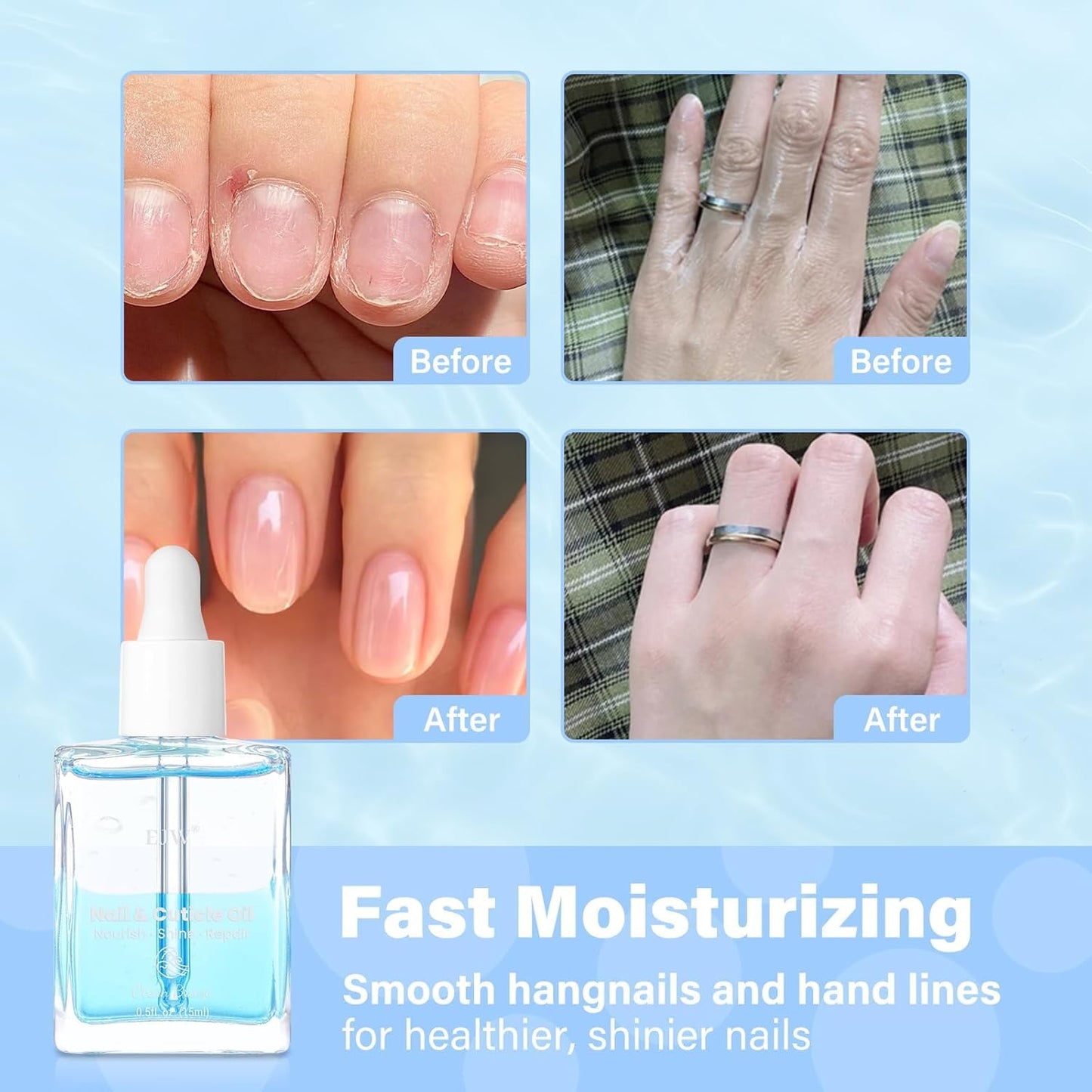 EJW Cherry Blossom Cuticle Oil for Nails, Hydrating, Moisturizing, Scented Nail Oil Cuticle Care, Infused with Jojoba & Coconut Oil, Moisturizes & Conditions, 0.5 fl. oz