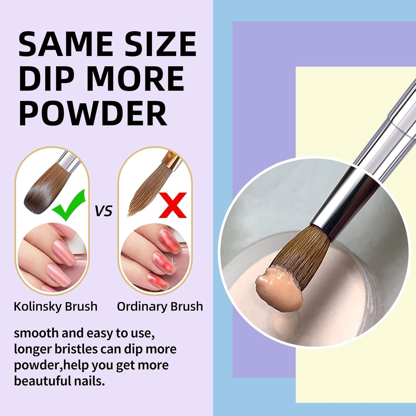 100% Kolinsky Acrylic Nail Brush Size 16,Pure Handmade Round Shape Nail Brushes For Acrylic Application,Professional Nail Art Brush Manicure for Women (#16)