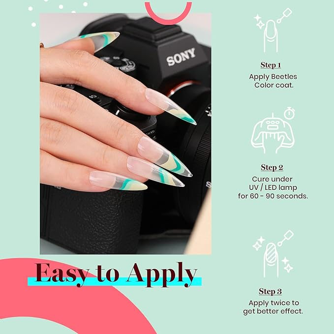 Beetles Green Gel Nail Polish, 1Pcs 15ml Winter Color Gel Polish Soak Off UV LED Nail Art Manicure Salon DIY Design Decoration at Home Gift for Women
