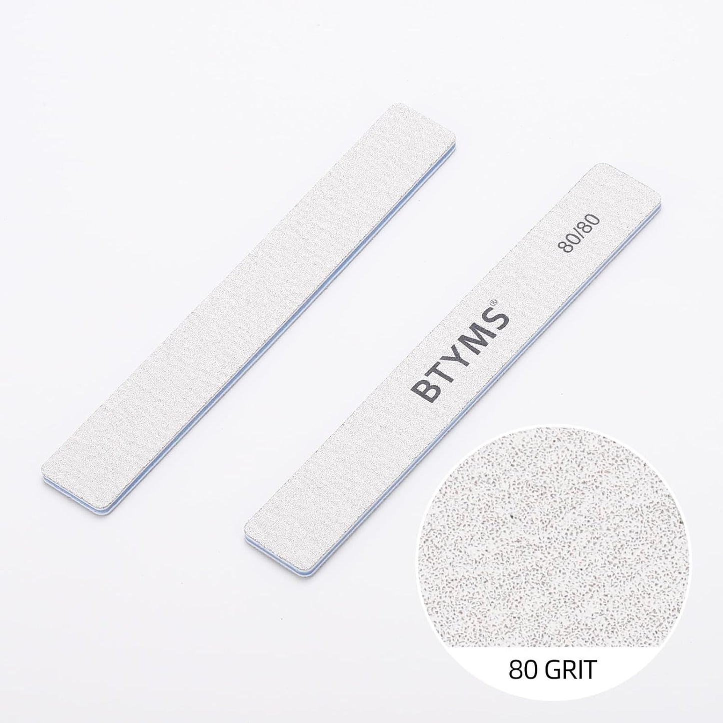 15 Count 80/80 Grit Nail Files for Acrylic Nails, Reusable Buffering Files Double Sided Emery Boards for Nails
