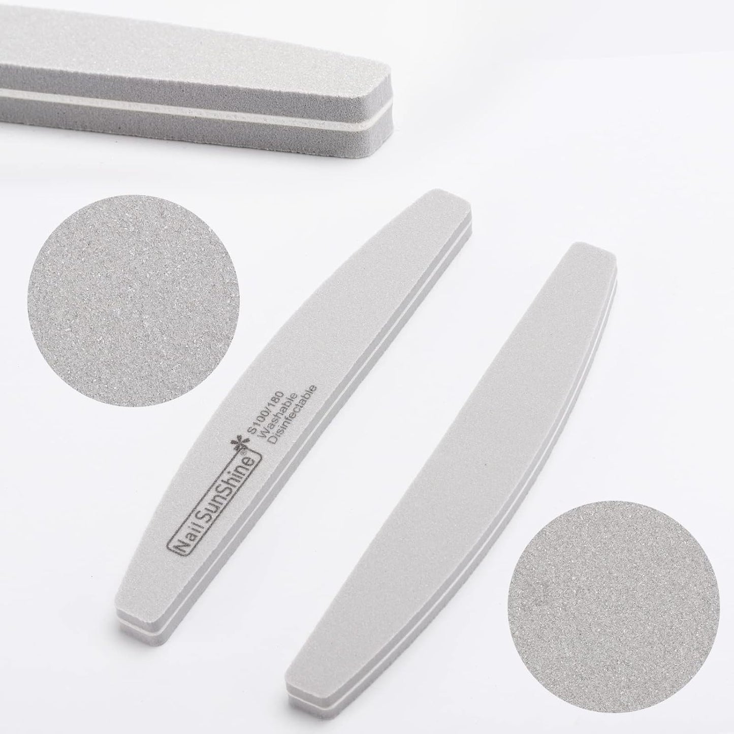 BTYMS 35 Count Nail Files and Buffers, Limas 100/180 Reusable Nail Sanding Blocks for Acrylic Nails and Natural Nails