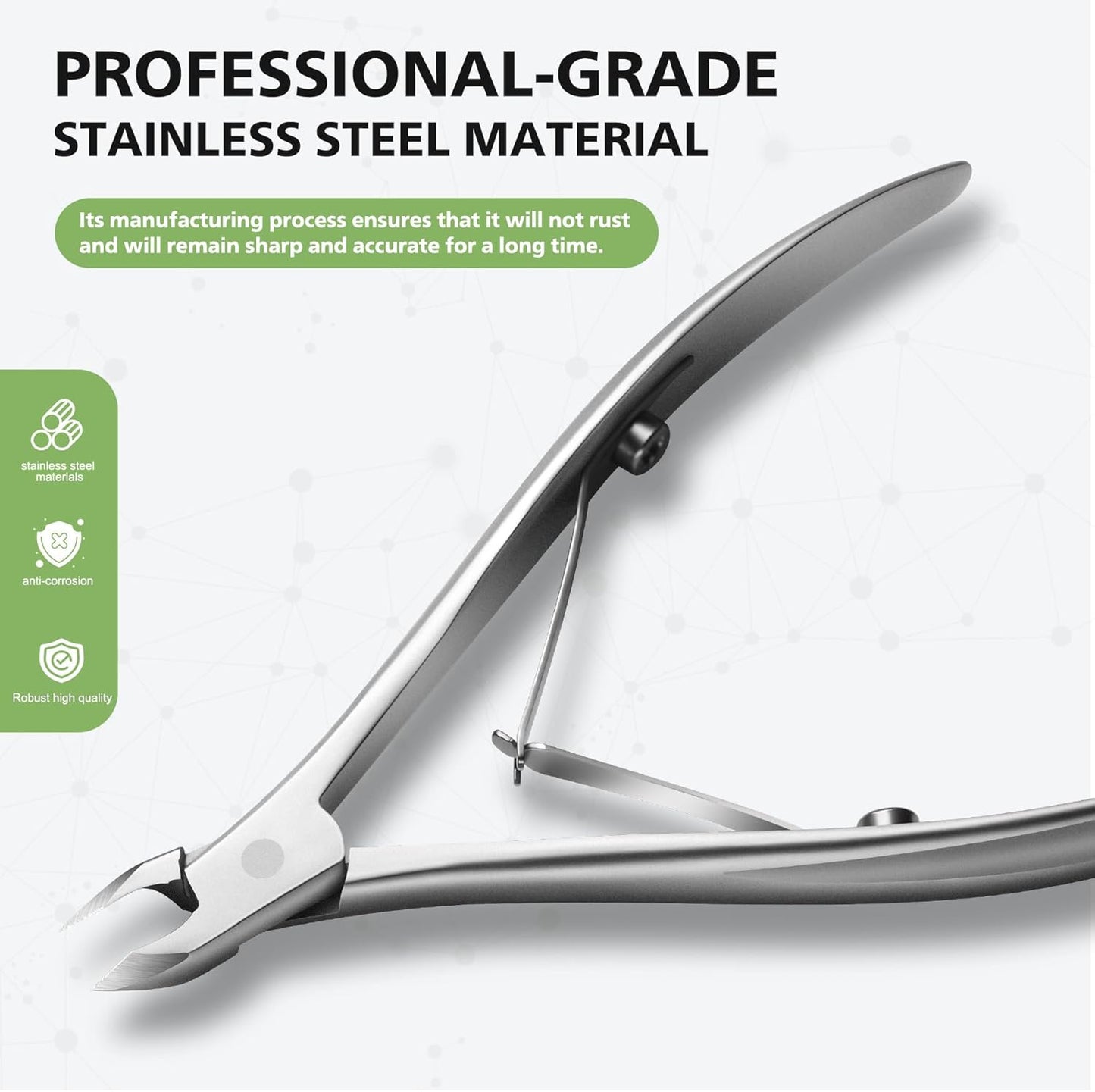 Half Jaw Salon Grade Cuticle Cutters – BALUCA Ergonomic Arch Handle Cuticle Clippers, Precision Stainless Steel Nail Cuticle Trimmer with Comfortable Grip, Perfect for Manicure & Pedicure