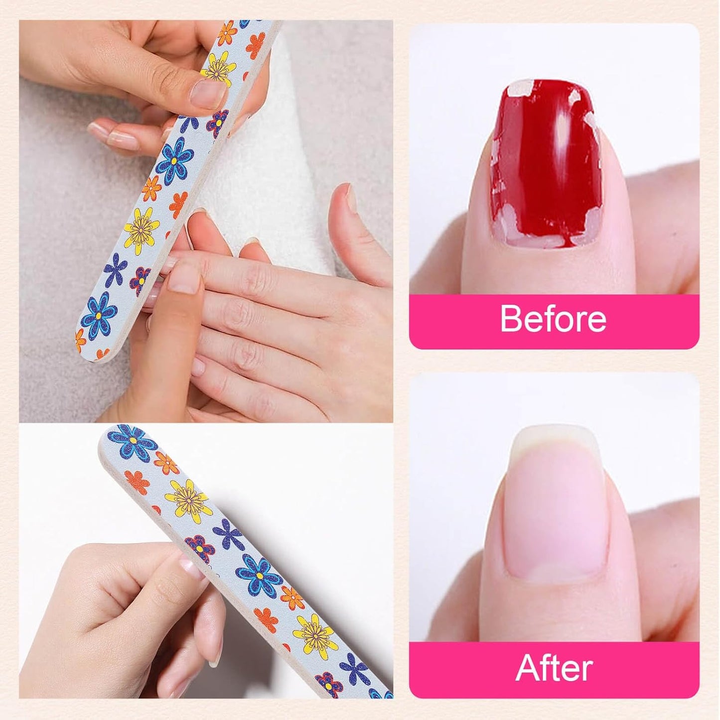 Professional Nail File, Colorful Double Sided120/180 Grit Emery Boards, Manicure Pedicure Tool and Nail Buffering Files, 10 Pack