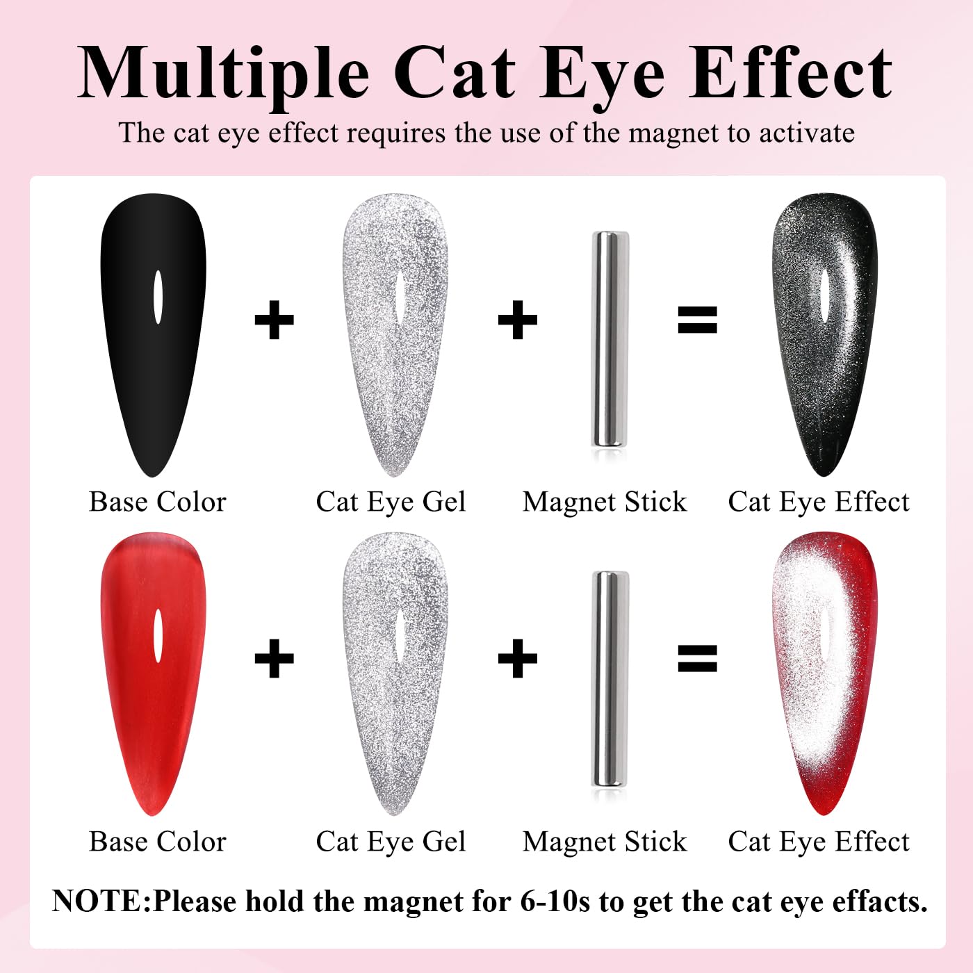 Imtiti Glass Silver Cat Eye Gel Nail Polish with Magnet, Holographic Glitter Shimmer Magnetic UV Gel Polish for Nail Art Soak off UV Led