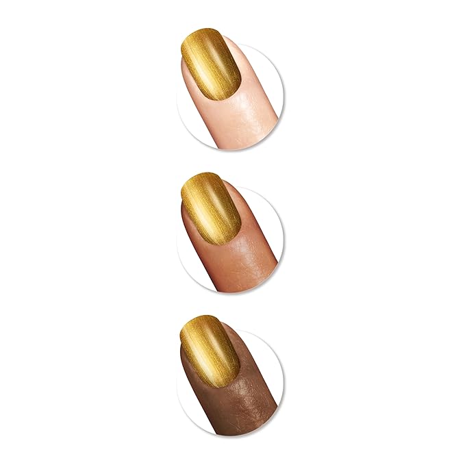 Sally Hansen Insta-Dri Despicable Me Nail Polish | Quick Dry, Long Lasting, Streak-Free Shine | Opaque, Shimmery | 775 Going Mega | Metallic Gold Yellow Nail Color